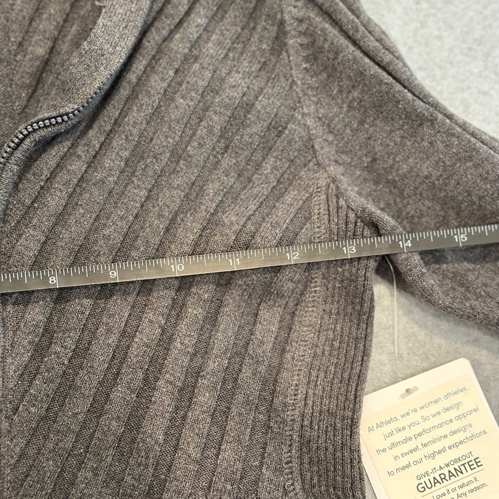 NWT Athleta Charcoal Zip-Neck Ribbed Mini Dress - Picture 10 of 10